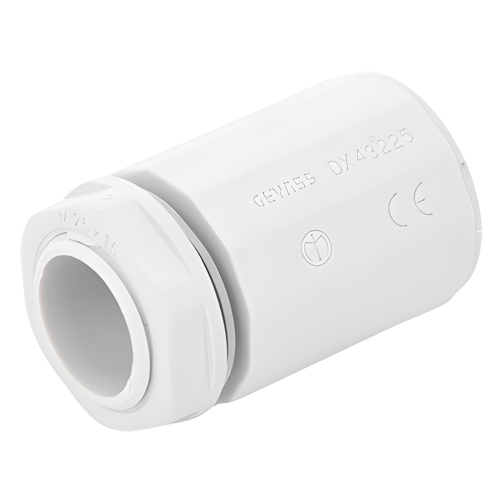 Conector de tubería rígida a caja (Racor), PVC Auto-extinguible, de 25 mm