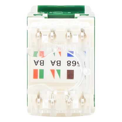 Conector Jack Estilo 110 (de Impacto), Tipo Keystone, Categoría 6, de 8 Posiciones y 8 Cables, Color Verde