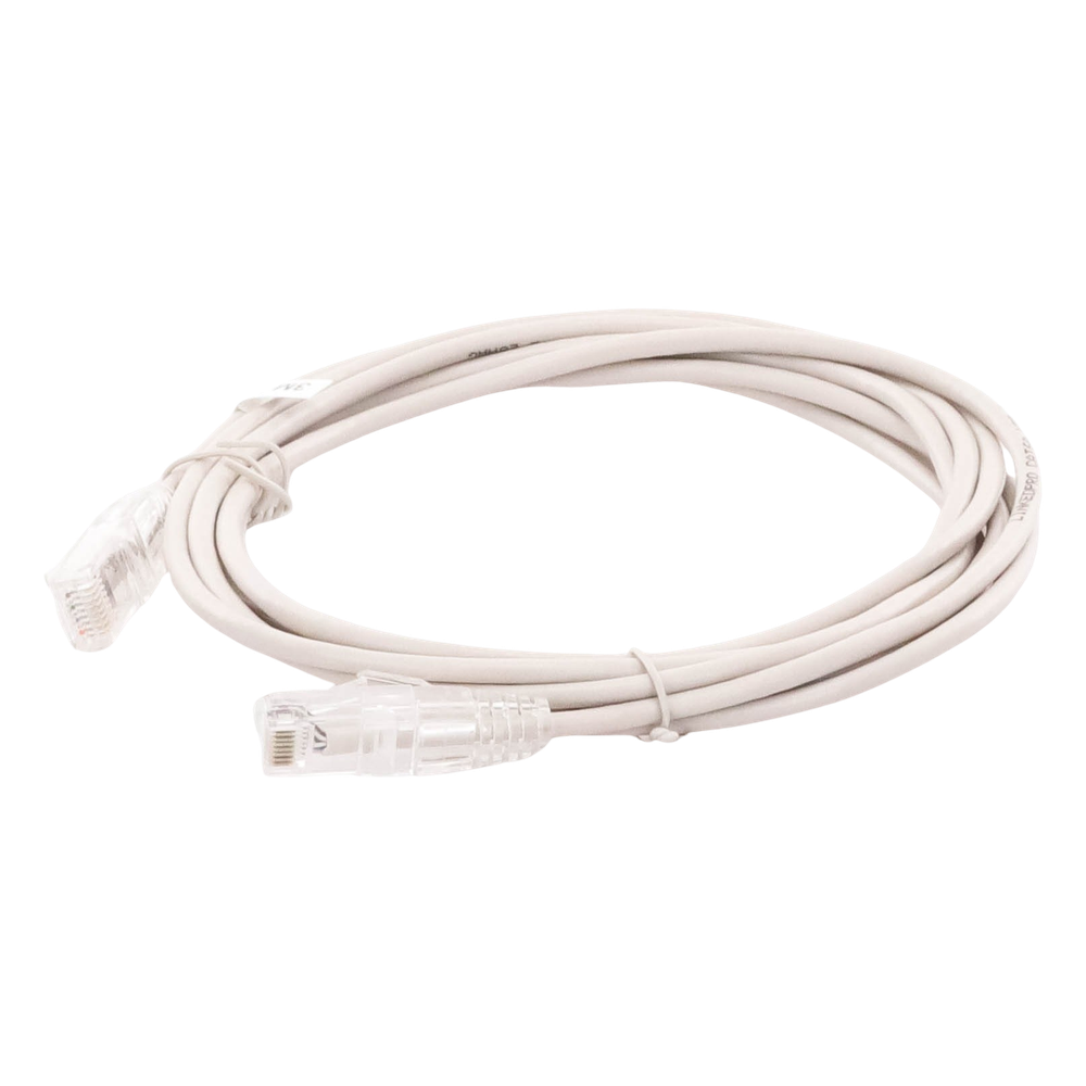 Cable de Parcheo Slim UTP Cat6A - 3 Metros (9.84 Pies) Gris, Diámetro Reducido (28 AWG)