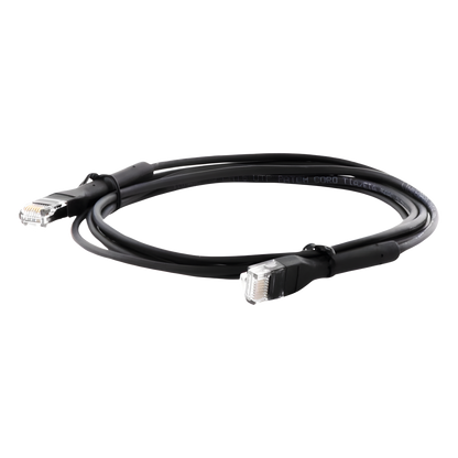 Mini Patch Cord Cat6 Ultra Slim 2 Metros (6.56 Pies) Negro Ahorra Espacio sin Organizadores, con Bota Flexible