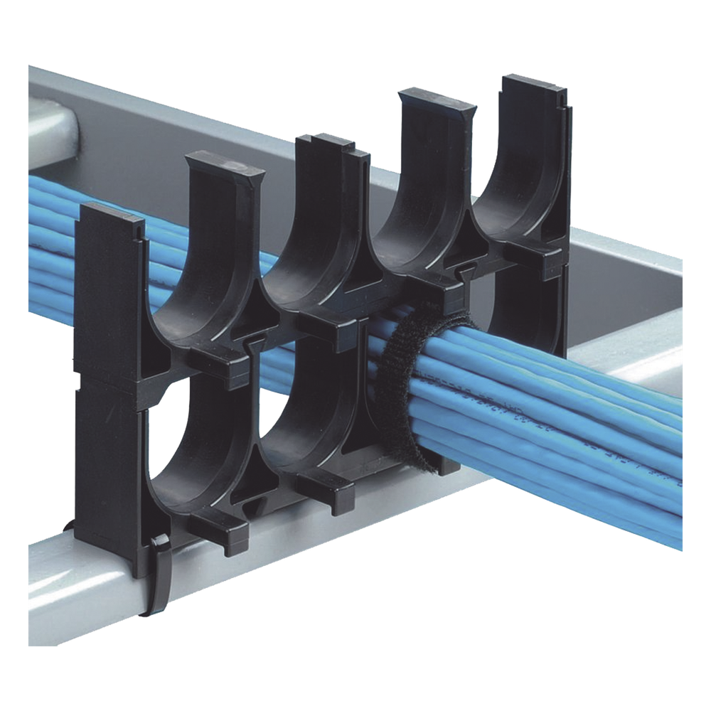 Espaciador de Cables de Nylon 6.6, Con 4 Espacios de 1.25 in (31.8 mm) de Diámetro, Color Negro, 1 Pieza