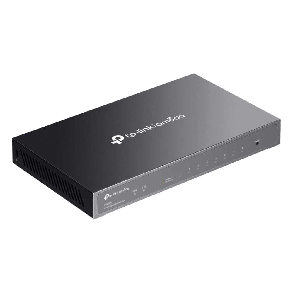 Switch Administrado Gigabit 8 Puertos / Omada SDN / 16 Gbps Capacidad Switching / Gestión Cloud y Local / VLAN / QoS / ACL / Sin Ventiladores