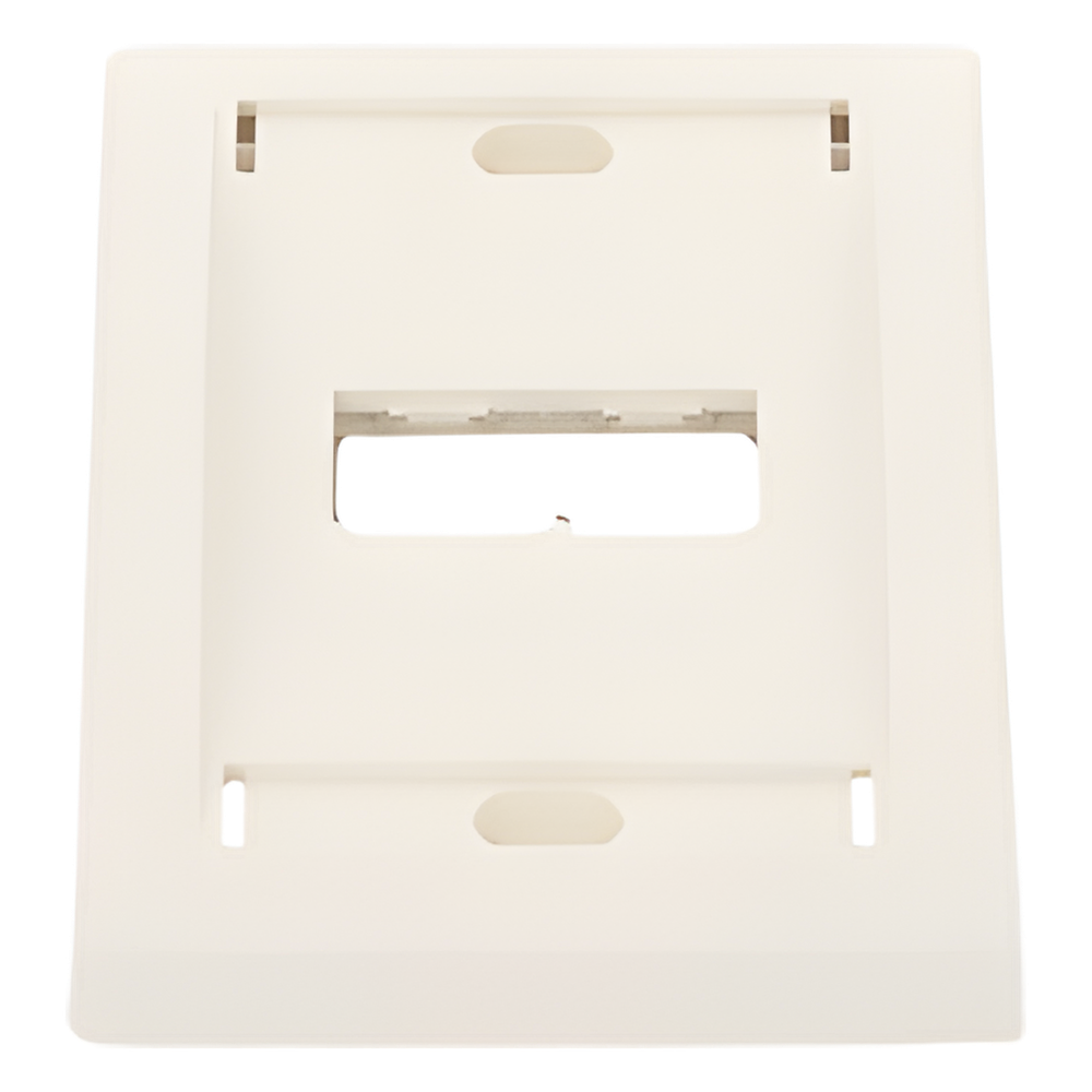 Placa de Pared Vertical Ejecutiva, Salida Para 2 Puertos Mini-Com, Con Espacios Para Etiquetas, Color Blanco Mate