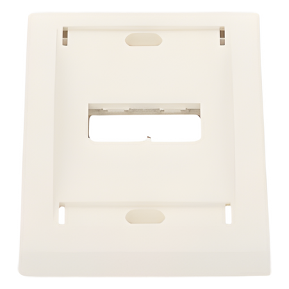 Placa de Pared Vertical Ejecutiva, Salida Para 2 Puertos Mini-Com, Con Espacios Para Etiquetas, Color Blanco Mate