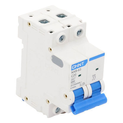 Pastilla para Riel Din, 2 Polos, 20 Amp, Vca:110/415v, 6kA, Catálogo: NXB632PC20.