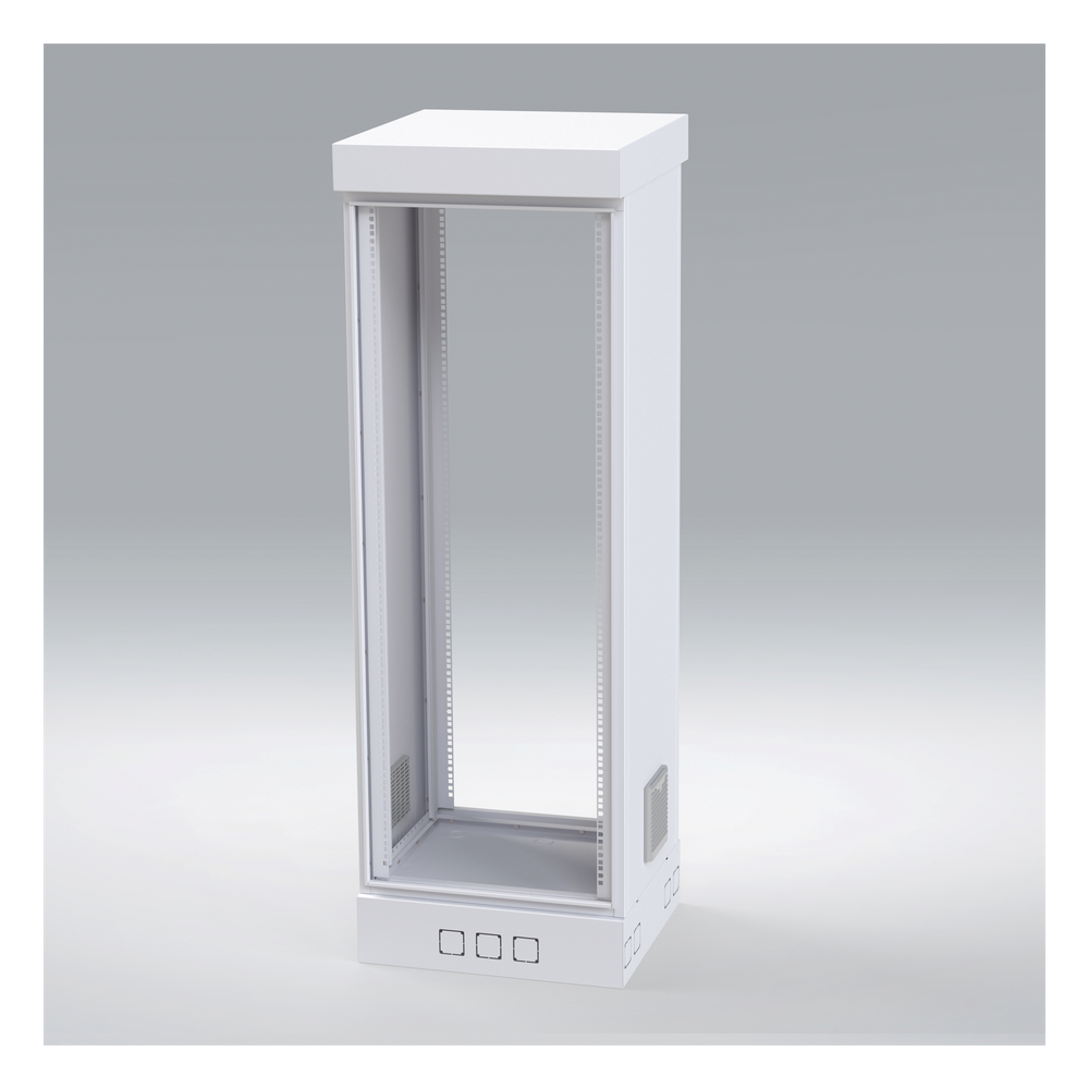 Gabinete para Piso, Capacidad, 31 Unidades de Rack, Doble puerta y Postes frontales e intermedios ajustables, Color Blanco, Se envía el Gabinete