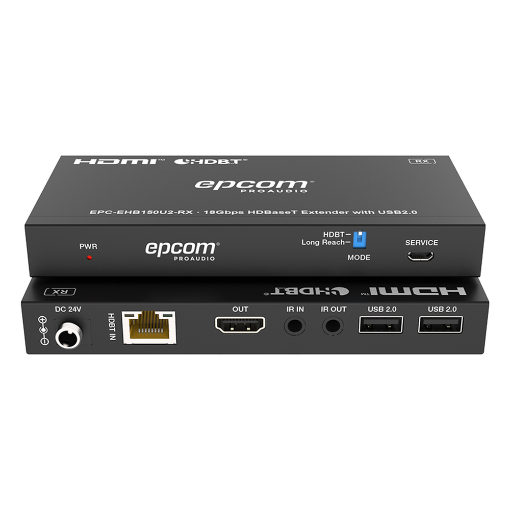 Kit Extensor HDMI con KVM | 4K@60Hz 4:4:4 | 150m en 1080 | 120m en 4K | HDBaseT | USB 2.0 | IR Bidireccional | POC | EDID