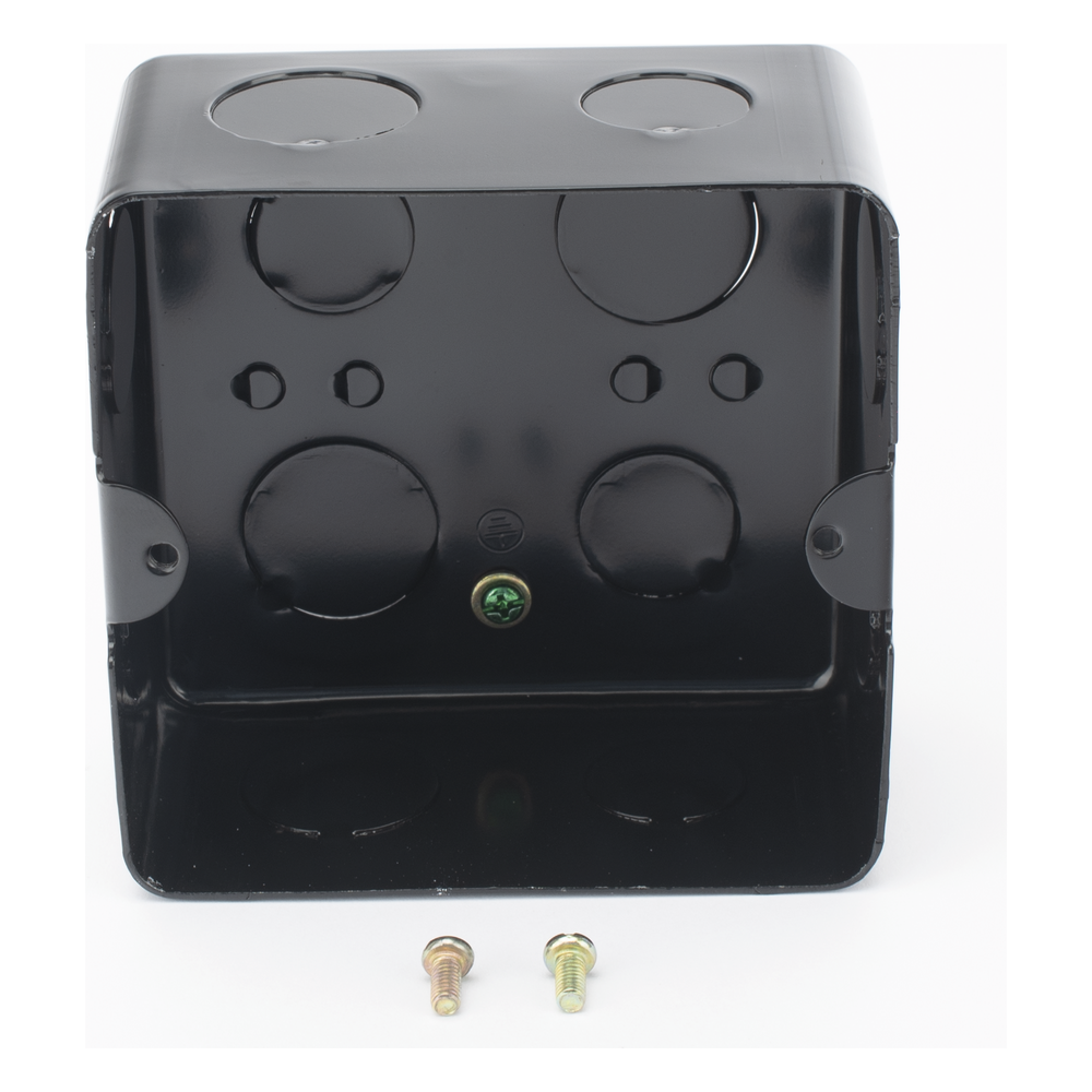 Caja de Registro de Acero Galvanizado, 10x10 cm (3.94x3.94 Pulgadas), Color Negro (11000-00000)