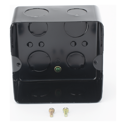 Caja de Registro de Acero Galvanizado, 10x10 cm (3.94x3.94 Pulgadas), Color Negro (11000-00000)