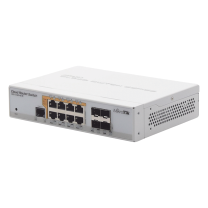 Cloud Router Switch Administrable L3, 8 puertos 10/100/1000 Mbps c/PoE Pasivo ó 802.3af/at, 4 Puertos SFP