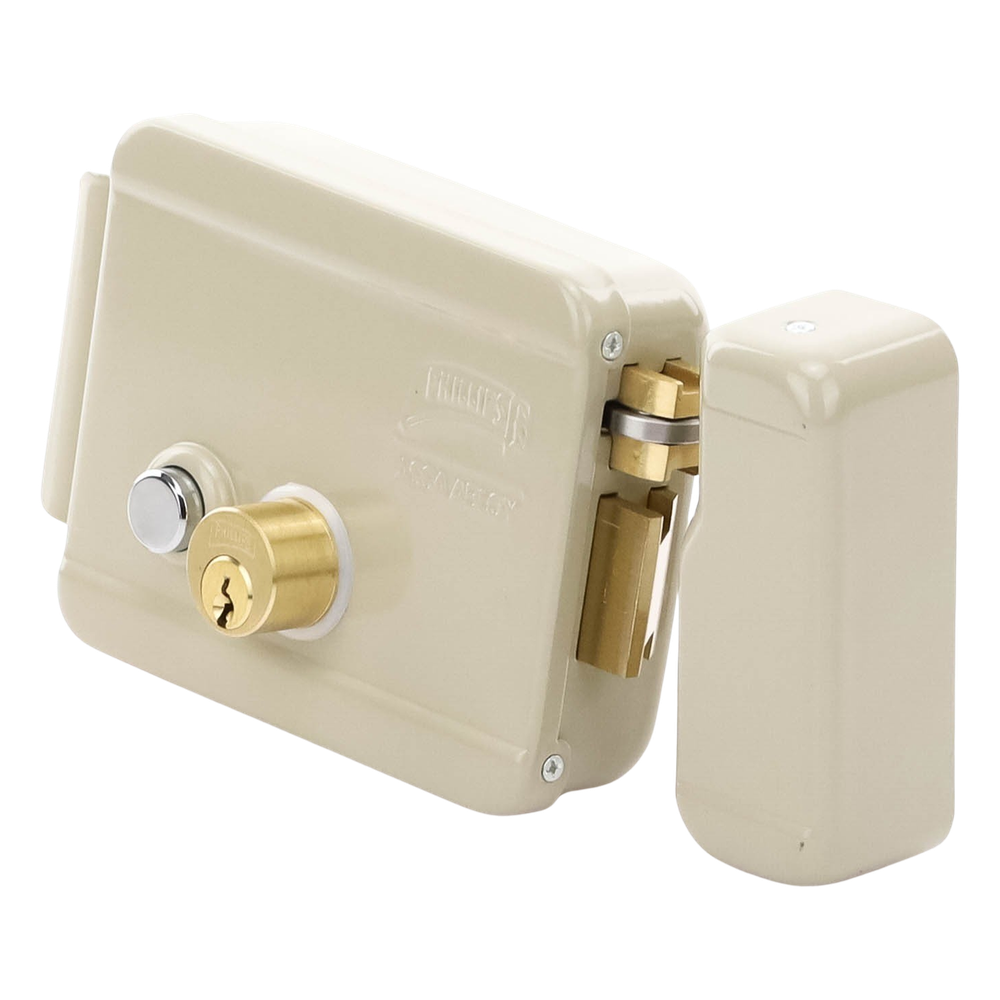 Cerradura Eléctrica / Incluye Llave / Derecha/ Con Botón integrado /Exterior