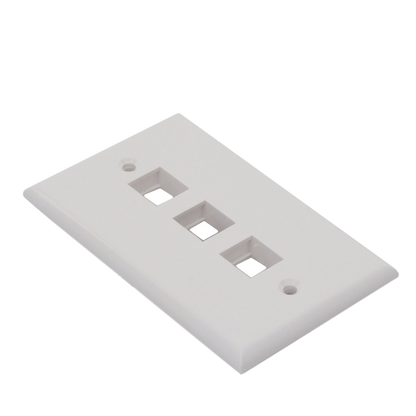 Placa de Pared de 3 Puertos, Keystone, Color Blanco