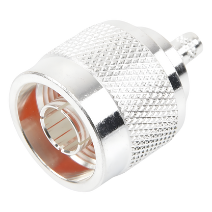 Conector Coaxial N Macho de Anillo Plegable para Cable RG-142/U, Plata/ Oro/ Teflón