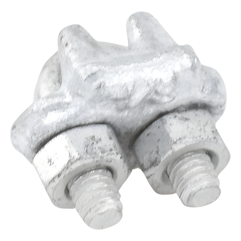 Nudo/ Perro/ Abrazadera Acero Forjado para Cable de 1/8", Galv. por Inmersión en Caliente