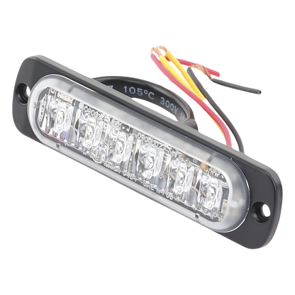 Luz Auxiliar de 6 LED, Ambar, Lente Transparente, SAE