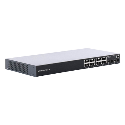 Switch Gigabit PoE+ Administrable / 16 puertos 10/100/1000 Mbps + 4 Puertos SFP Uplink / Hasta 240W / Compatible con GWN Cloud.