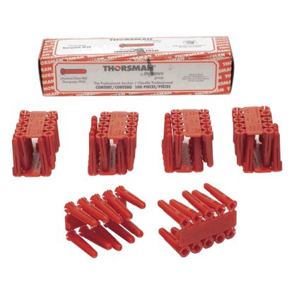 Taquete de 1/4 plástico paquete de 100 piezas para fijar objetos con tornillo en muros y techos de concreto o superficies sólidas, compatible con