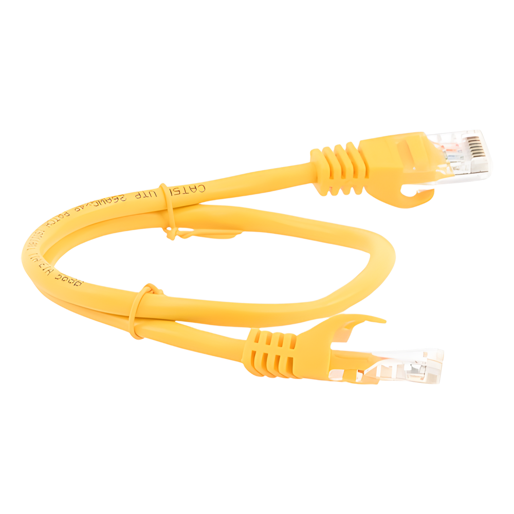 Cable de Parcheo UTP Cat5e - 0.5 Metros (1.64 Pies) - Amarillo
