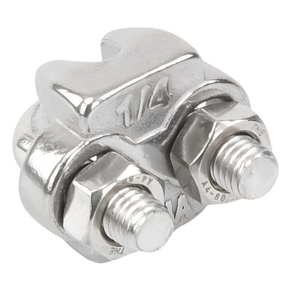 Nudo/ Perro/ Abrazadera Acero Forjado para Cable de 1/4", Acero Inoxidable.
