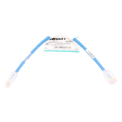 Cable de Parcheo UTP Cat6A, CM/LSZH, Diámetro Reducido (28AWG), Color Azul, 0.3 Metros (1 Pie)