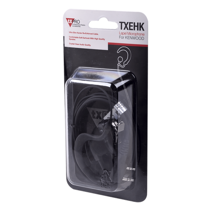 Micrófono - audífono de gancho ajustable al oído con conector de dos pines para KENWOOD Y TXPRO