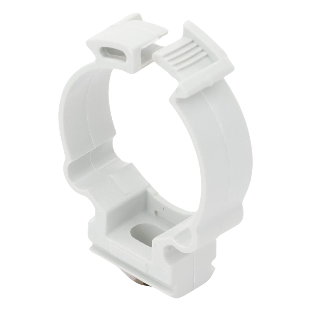 Soporte de collar (Abrazadera), PVC Auto-extinguible, cerrado para tubería de 32 mm