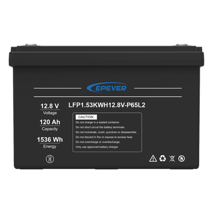 Batería de Litio LiFePO4 Ciclo Profundo / 12.8 Vcc / 120 Ah / 1.53 kWh / Exterior / Libre de Mantenimiento