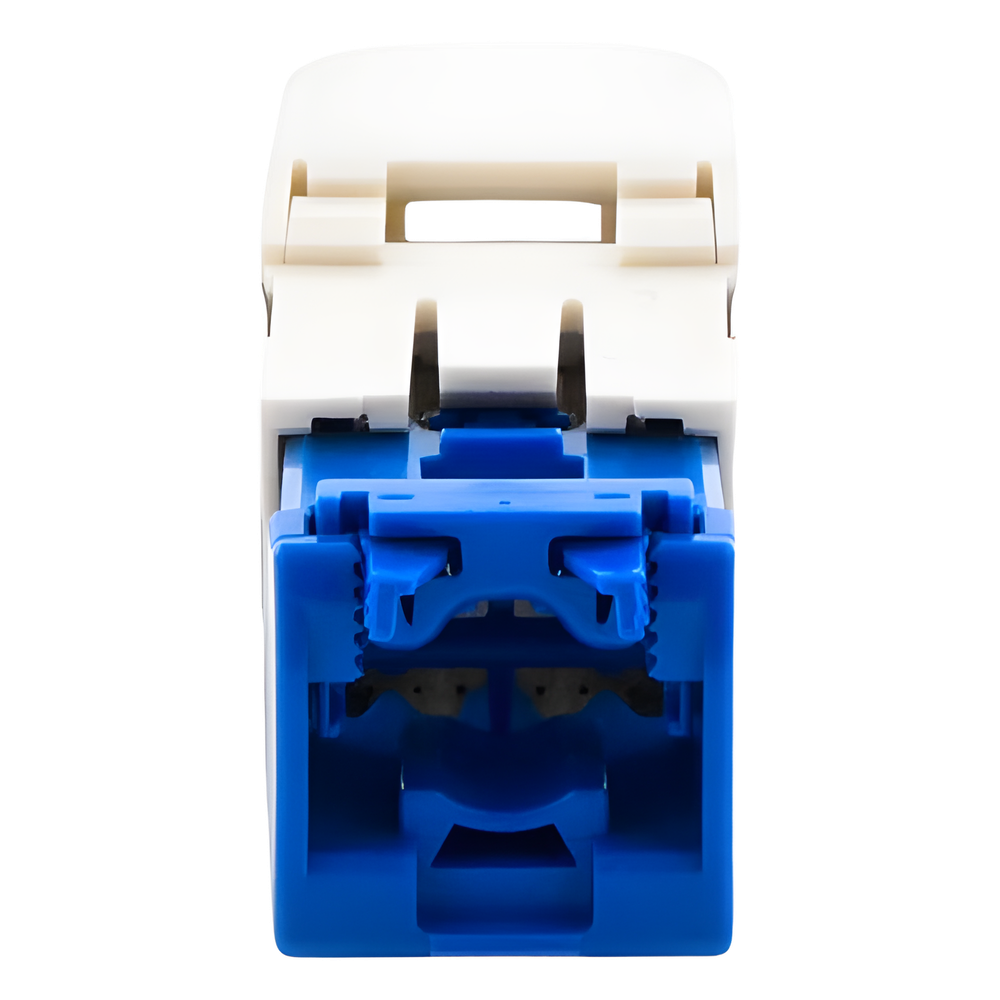 Conector Jack RJ45 Estilo TG, Mini-Com, Categoría 6A, de 8 Posiciones y 8 Cables, Color Blanco Mate