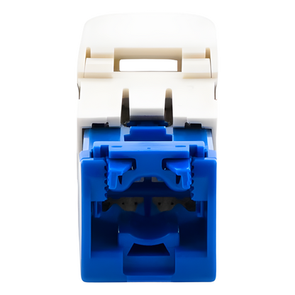 Conector Jack RJ45 Estilo TG, Mini-Com, Categoría 6A, de 8 Posiciones y 8 Cables, Color Blanco Mate