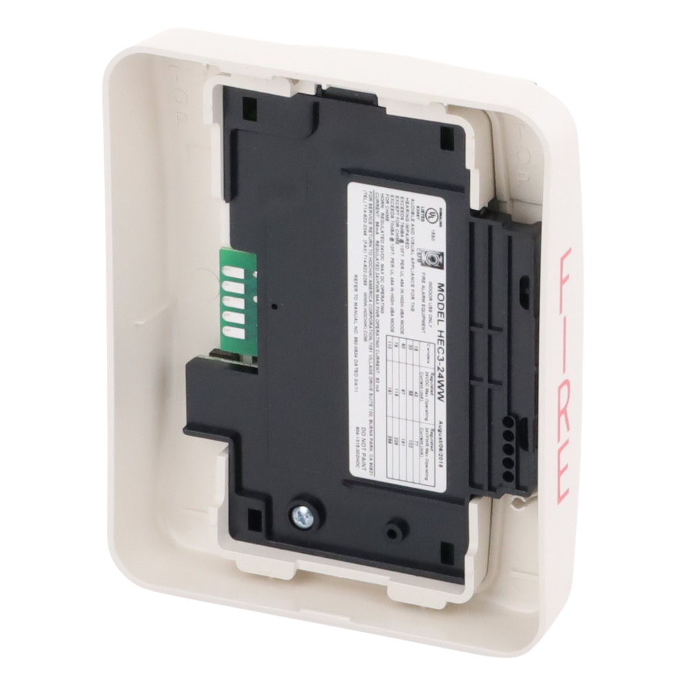 Sirena Estrobo, 24 Vcd, Multi-Candela 15 hasta 110 cd, Montaje En Pared, Color Blanco, Serie HEC3 (0500-06030)