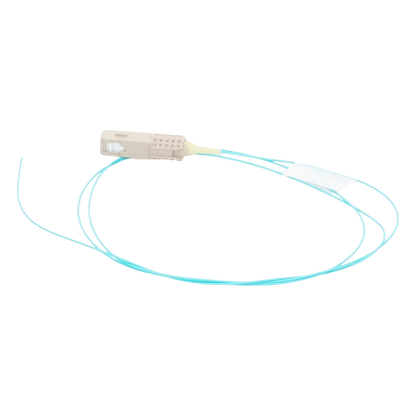 Pigtail de Fibra Óptica LC Simplex, Multimodo OM3 XGLO 50/125, OFNR, Color Aqua, 1 Metro (3.28 Pies)
