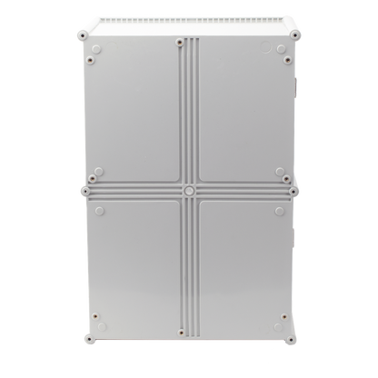 Gabinete Plástico para Exterior (IP65) de 560 X 380 x 265 mm Cierre por broche.