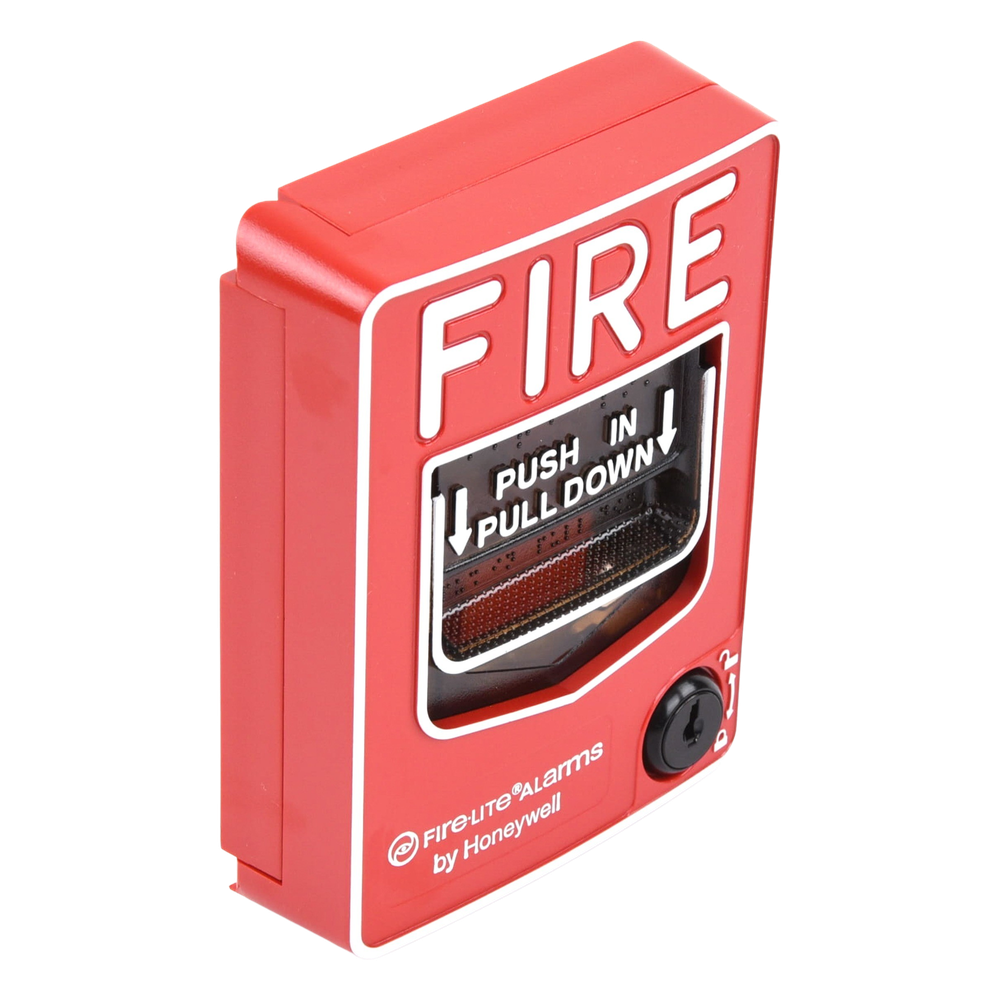 Estación manual de alarma contra incendio de doble acción, convencional, con cerradura de llave