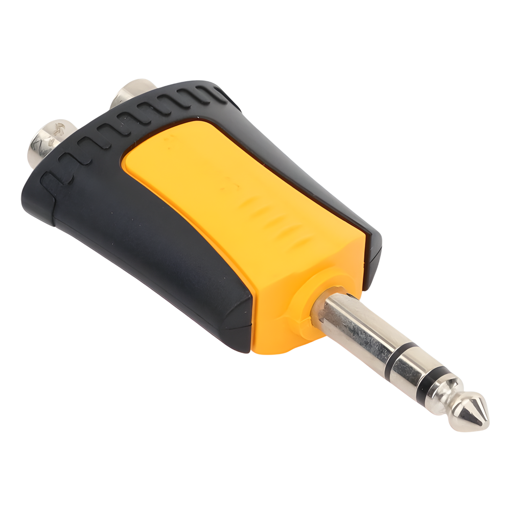 Conector Estéreo | 1/4in - 2 x RCA hembra | Adaptador de Carcasa de Plastico |