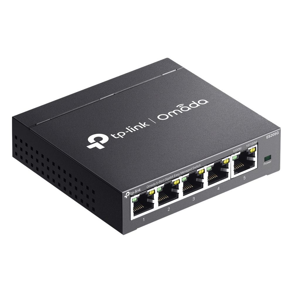 Switch Gestionado Omada SDN / 5 Puertos Gigabit RJ45 / 10 Gbps Capacidad Switching / 7.4 Mpps Forwarding Rate / Gestión Cloud Centralizada / VLAN