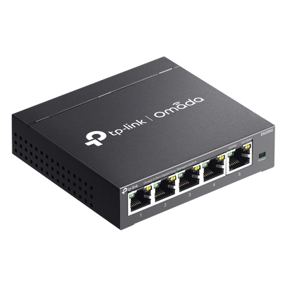 Switch Gestionado Omada SDN / 5 Puertos Gigabit RJ45 / 10 Gbps Capacidad Switching / 7.4 Mpps Forwarding Rate / Gestión Cloud Centralizada / VLAN