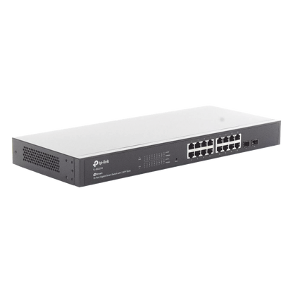 Switch Omada SDN Administrable / 16 puertos Gigabit y 2 puertos SFP / Funciones sFlow, QinQ y QoS / Administración centralizada OMADA
