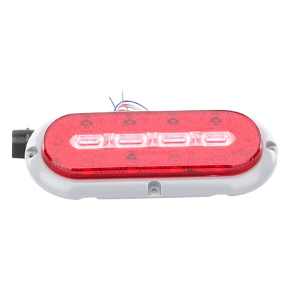 Plafon Ovalado Trasero de 18 LED, Rojo/Blanco/Ambar, 7.5 Pulgadas