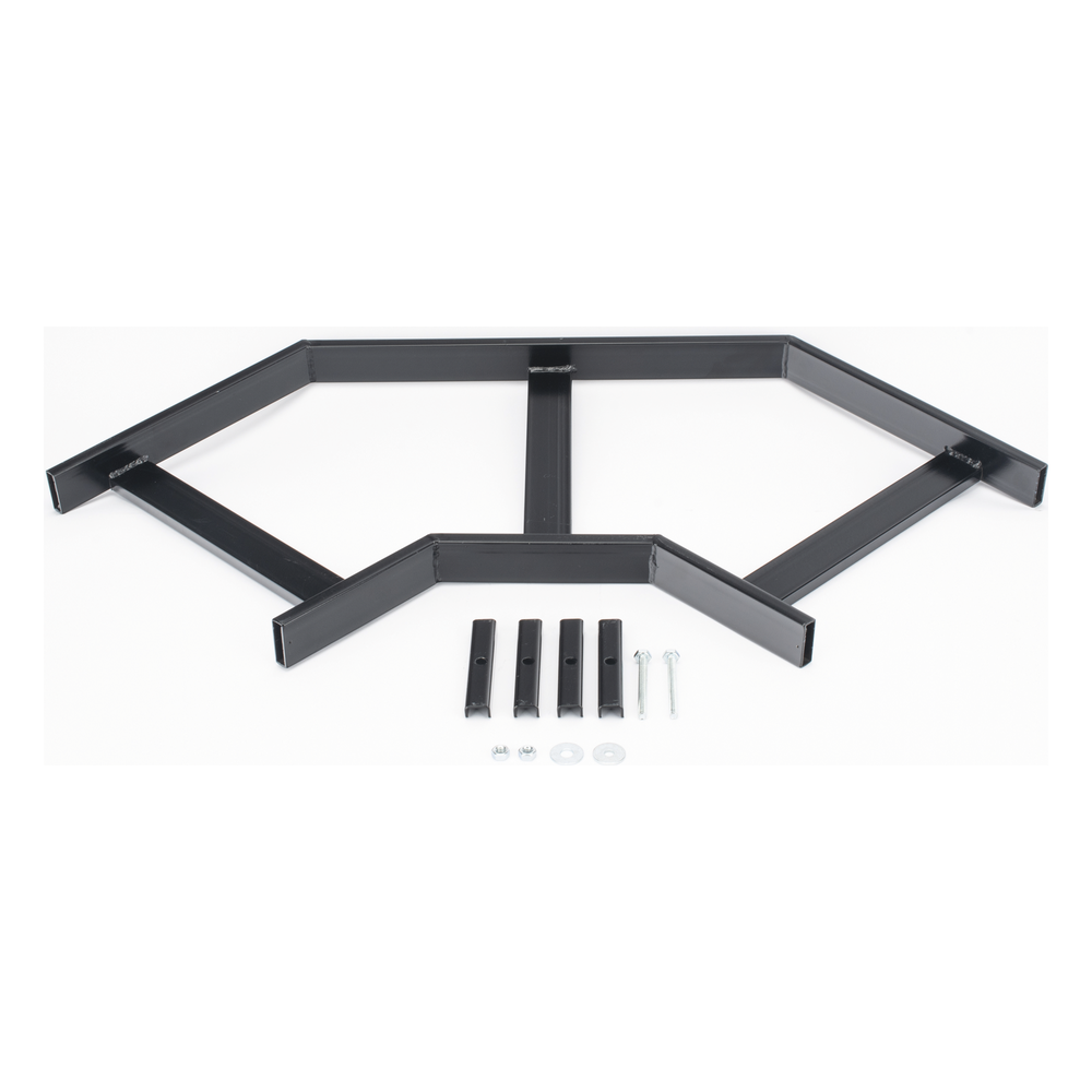Curva Horizontal de 90° para Escalera Tubular de 1.5" de Peralte y 12" de Ancho, Acabado con Pintura Epóxica Color Negro, Incluye Coples y Tornillería