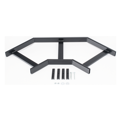 Curva Horizontal de 90° para Escalera Tubular de 1.5" de Peralte y 12" de Ancho, Acabado con Pintura Epóxica Color Negro, Incluye Coples y Tornillería