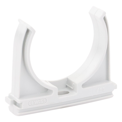 Soporte de presión (Abrazadera), PVC Auto-extinguible, abierto para tubería de 50 mm