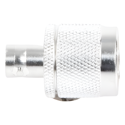 Adaptador en Línea de Conector N Macho a BNC Hembra, Plata/ Oro/ Teflón