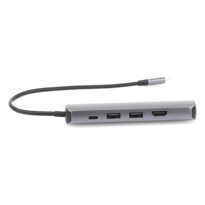 HUB USB-C (Docking Station) 5 en 1 | Ultra Delgado | 2 USB-A 3.1 a (5 Gbps) | HDMI 4K@60Hz | RJ45 (Gigabit Ethernet) | USB-C PD Carga Rápida 100W |