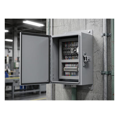 Gabinete de Bisagra Continua NEMA 12; IP66 de Uso en Intemperie, 305 x 254 x 203 mm, De Acero, Color Gris
