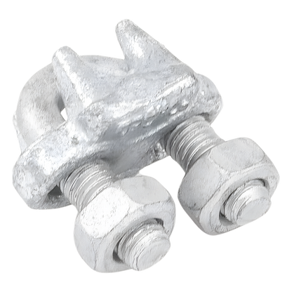 Nudo/ Perro/ Abrazadera Acero Forjado para Cable de 5/16", Galv. por Inmersión en Caliente.