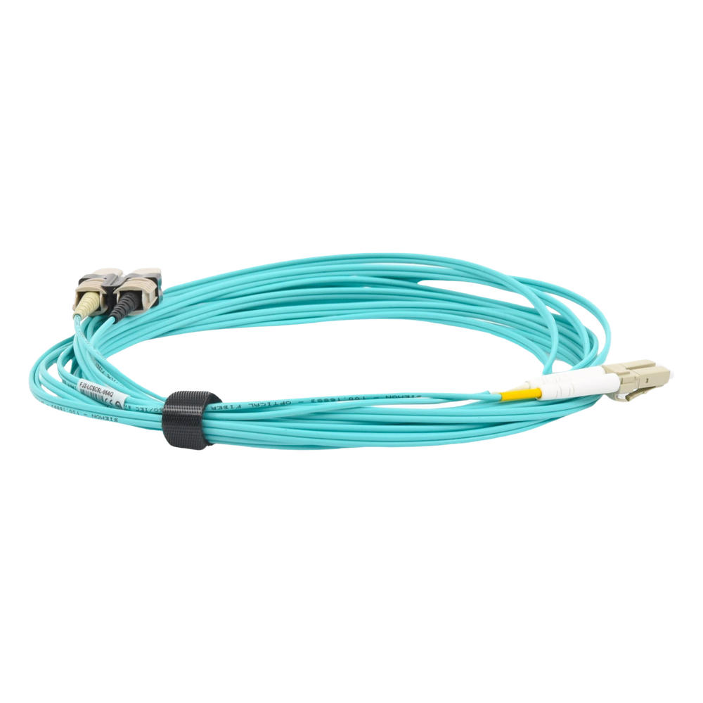Jumper de Fibra Óptica Multimodo 50/125 XGLO OM3, LC-SC Duplex, OFNR, Color Aqua, 5 Metros (16.40 Pies)