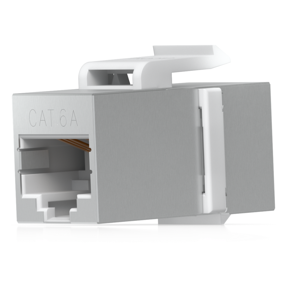 Keystone Coupler Cat6A Pass-Through para Cable Ethernet Preterminado, Instalación Snap-In en Patch Panel, Paquete con 12 Piezas