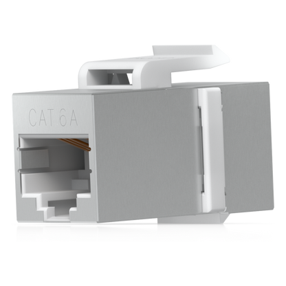 Keystone Coupler Cat6A Pass-Through para Cable Ethernet Preterminado, Instalación Snap-In en Patch Panel, Paquete con 12 Piezas