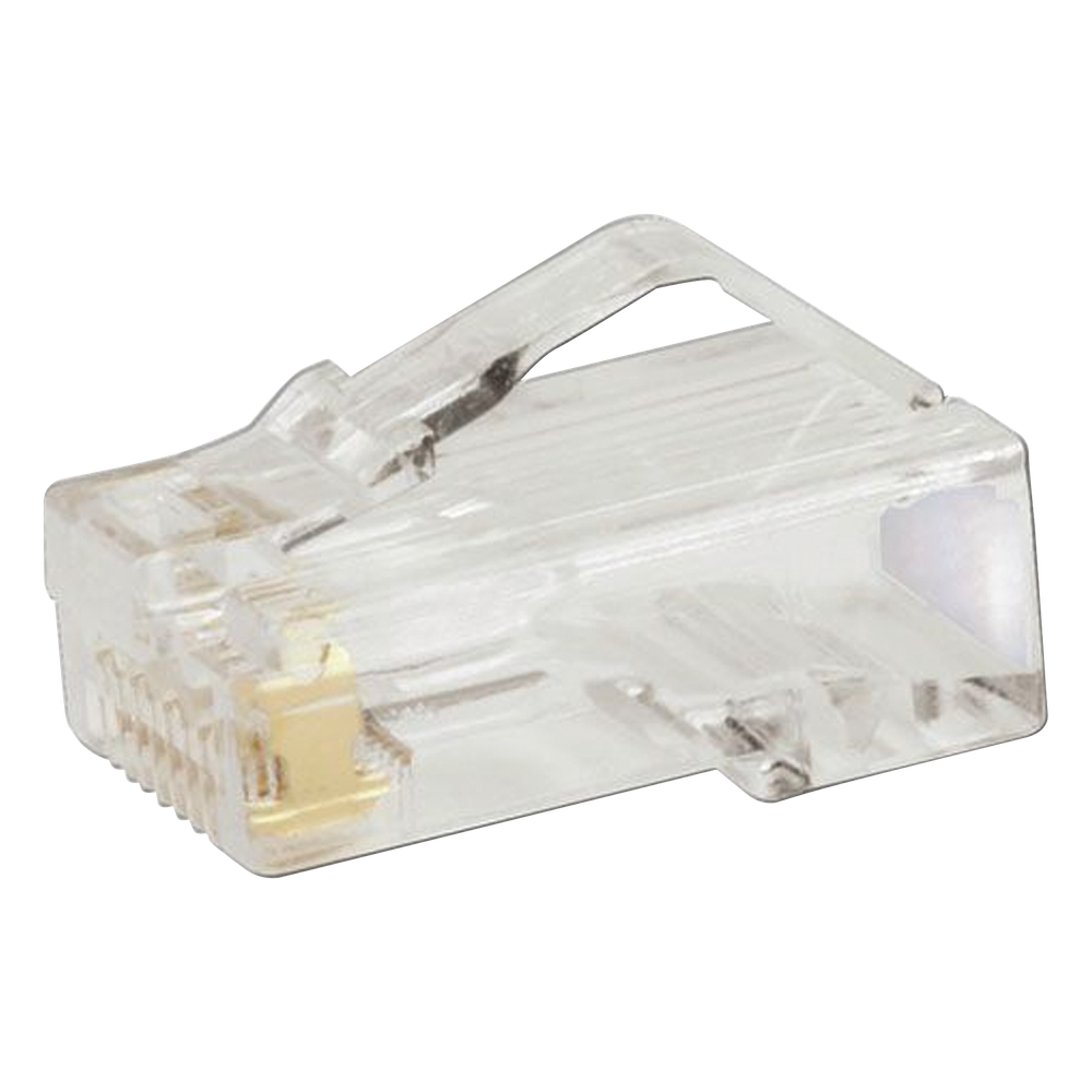 Plug RJ45 Cat5e, Para Cable UTP de Calibres 24-26 AWG, Chapado en Oro de 50 Micras, Paquete de 50 Piezas