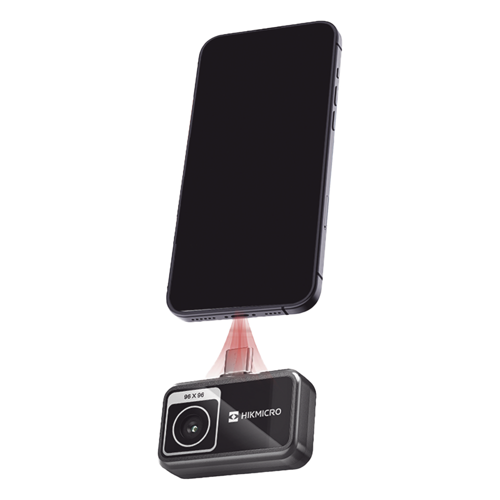 MiniE - Cámara Termográfica para Smartphone / Resolución IR 96 x 96 (9,216 píxeles) / SuperIR / Rango de -20°C a 400°C / Precisión ±2°C o ±2%
